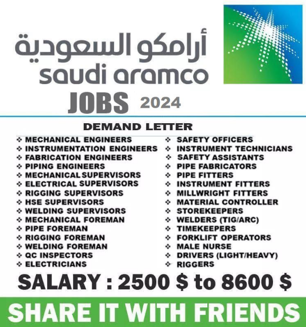 Saudi Aramco Jobs 2025 – With Visa Sponsorship Available